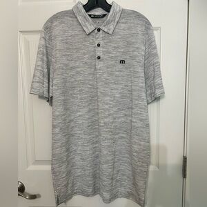 Travis Mathew Golf Polo Light Heathered Gray Size Large